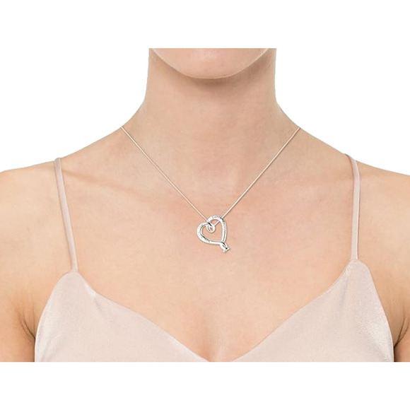 Sterling Silver "You Hold My Heart Forever", Heart Pendant Necklace, 18" - Picture 3 of 3